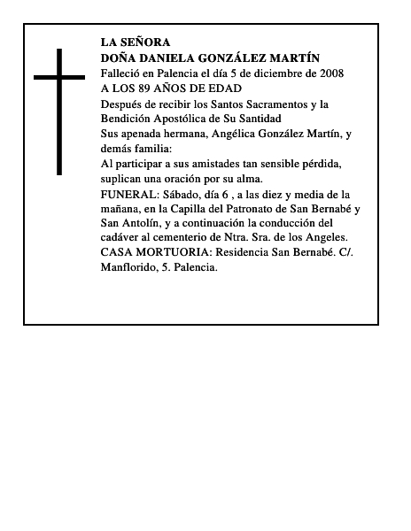 DOÑA DANIELA GONZÁLEZ MARTÍN