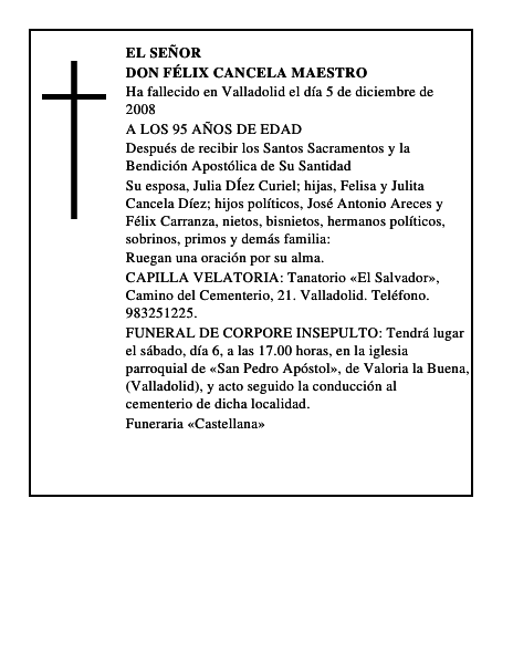 DON FÉLIX CANCELA MAESTRO