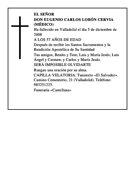 DON EUGENIO CARLOS LOBÓN CERVIA (MÉDICO)