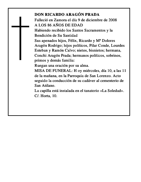 DON RICARDO ARAGÓN PRADA