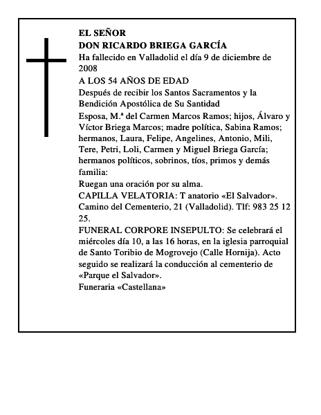 DON RICARDO BRIEGA GARCÍA