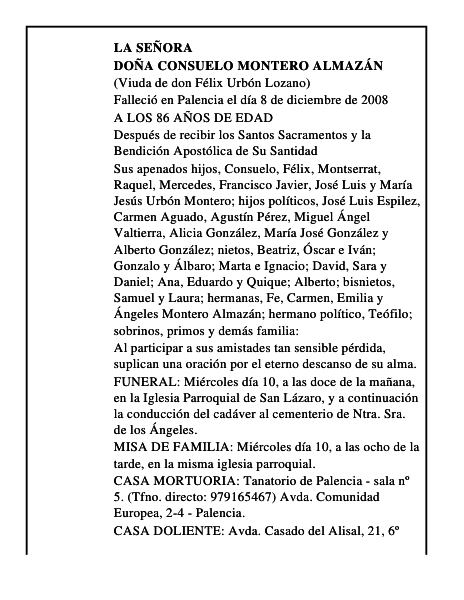 DOÑA CONSUELO MONTERO ALMAZÁN
