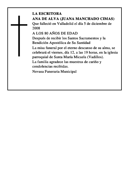 ANA DE ALVA (JUANA MANCHADO CIMAS)