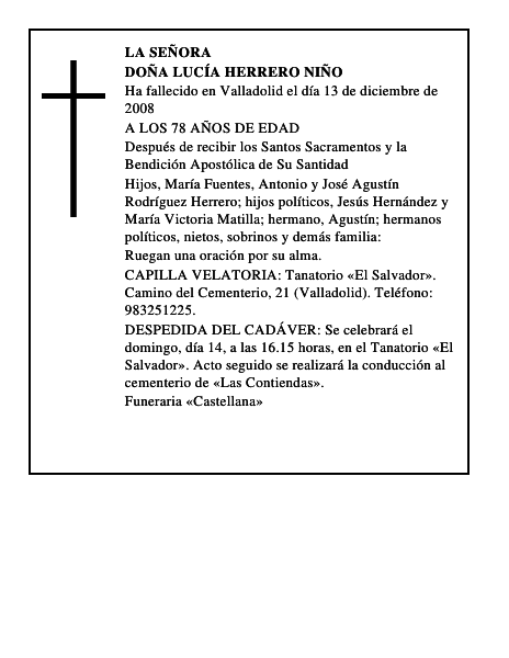 DOÑA LUCÍA HERRERO NIÑO