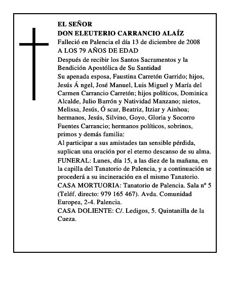 DON ELEUTERIO CARRANCIO ALAÍZ