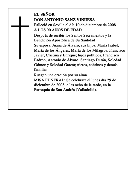 DON ANTONIO SANZ VINUESA