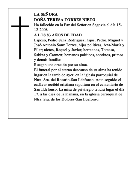 DOÑA TERESA TORRES NIETO