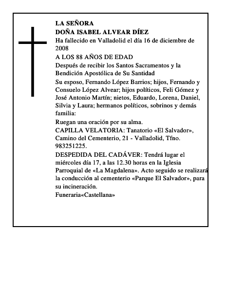 DOÑA ISABEL ALVEAR DÍEZ