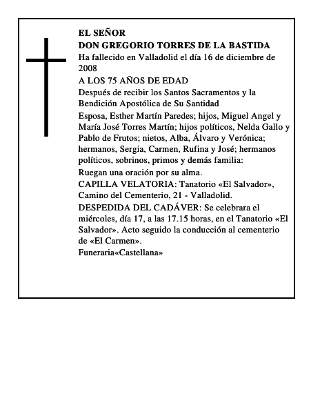 DON GREGORIO TORRES DE LA BASTIDA