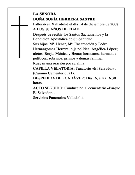 DOÑA SOFÍA HERRERA SASTRE