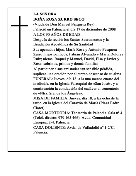 DOÑA ROSA ZURRO SECO