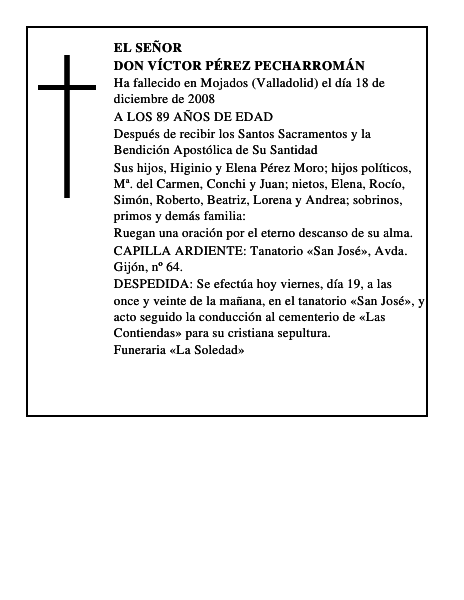 DON VÍCTOR PÉREZ PECHARROMÁN