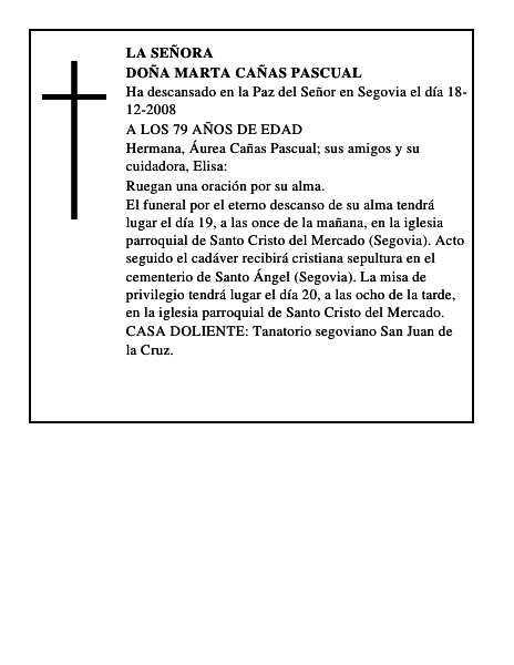 DOÑA MARTA CAÑAS PASCUAL