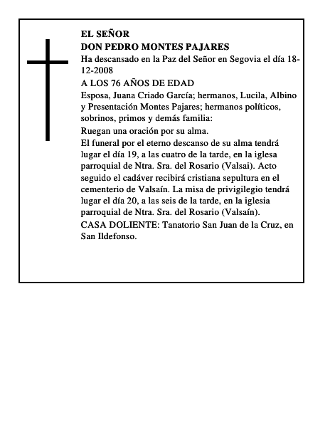 DON PEDRO MONTES PAJARES