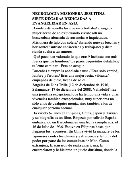 Siete décadas dedicadas a evangelizar en Asia