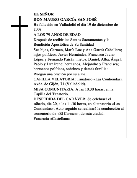 DON MAURO GARCÍA SAN JOSÉ
