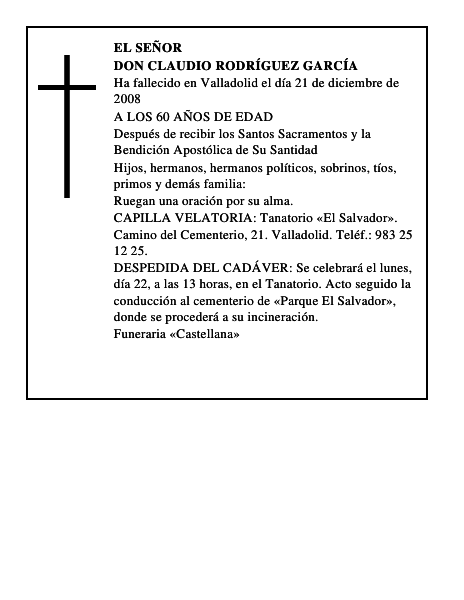 DON CLAUDIO RODRÍGUEZ GARCÍA