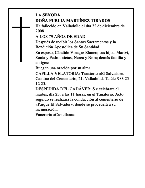 DOÑA PUBLIA MARTÍNEZ TIRADOS