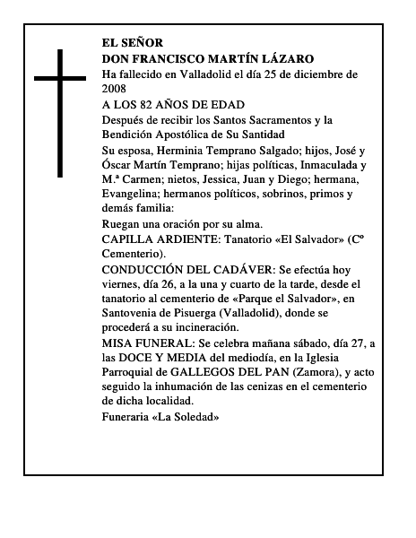 DON FRANCISCO MARTÍN LÁZARO