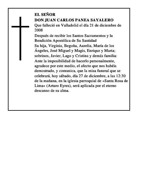 DON JUAN CARLOS PANEA SAYALERO