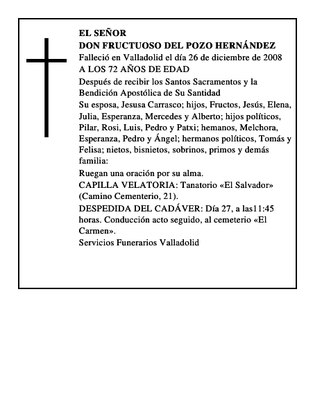DON FRUCTUOSO DEL POZO HERNÁNDEZ