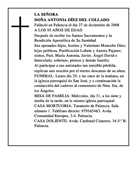 DOÑA ANTONIA DÍEZ DEL COLLADO