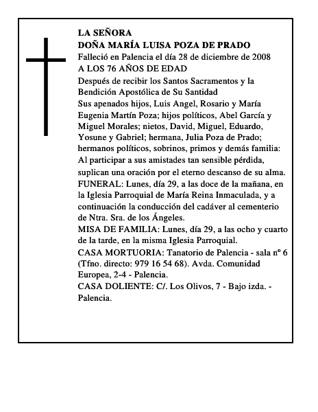 DOÑA MARÍA LUISA POZA DE PRADO