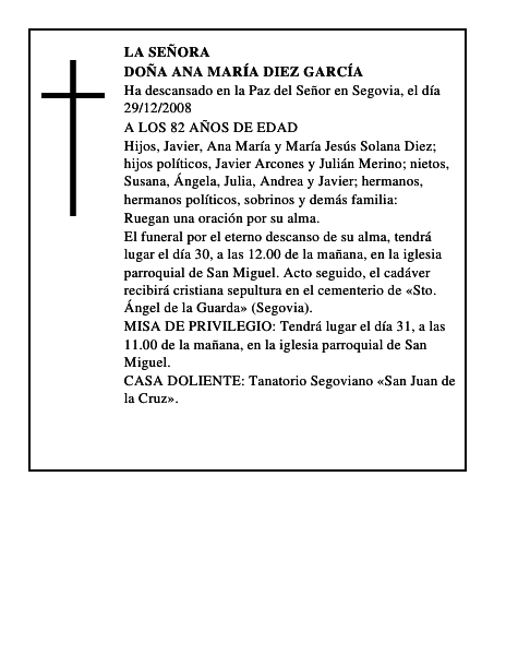 DOÑA ANA MARÍA DIEZ GARCÍA