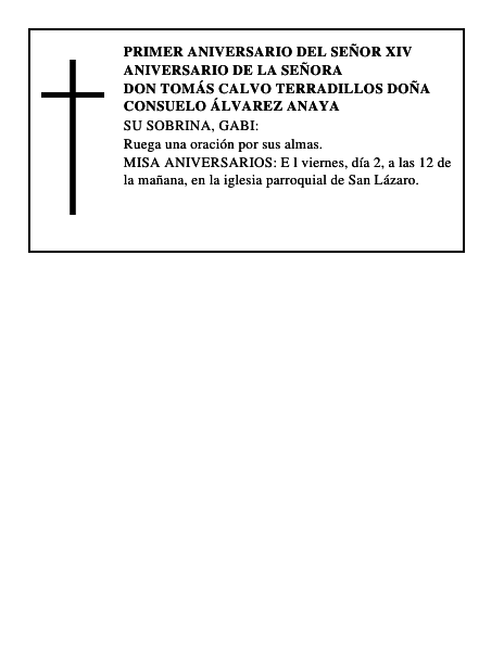 DON TOMÁS CALVO TERRADILLOS DOÑA CONSUELO ÁLVAREZ ANAYA