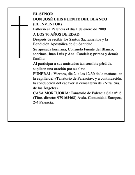 DON JOSÉ LUIS FUENTE DEL BLANCO