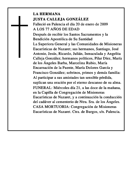 JUSTA CALLEJA GONZÁLEZ