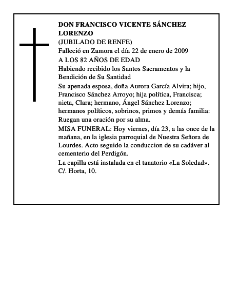 DON FRANCISCO VICENTE SÁNCHEZ LORENZO
