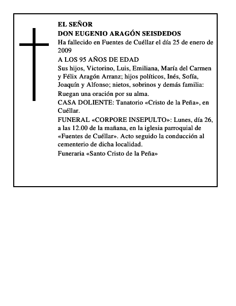 DON EUGENIO ARAGÓN SEISDEDOS