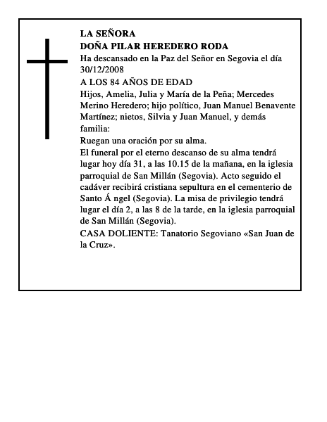 DOÑA PILAR HEREDERO RODA
