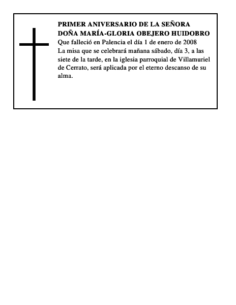 DOÑA MARÍA-GLORIA OBEJERO HUIDOBRO