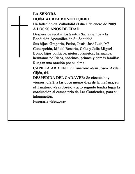 DOÑA AUREA BONO TEJERO
