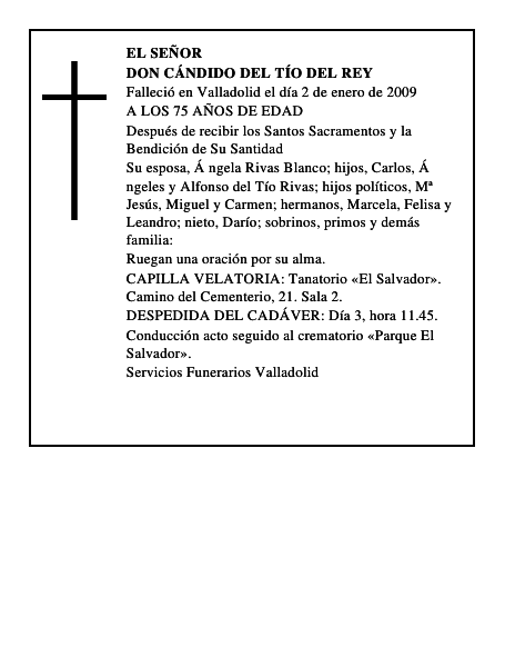 DON CÁNDIDO DEL TÍO DEL REY