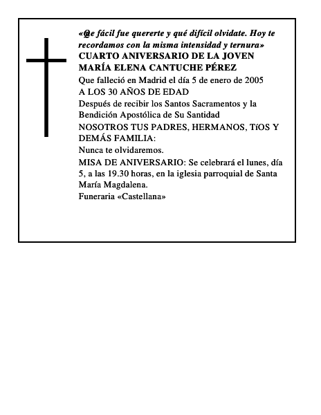 MARÍA ELENA CANTUCHE PÉREZ