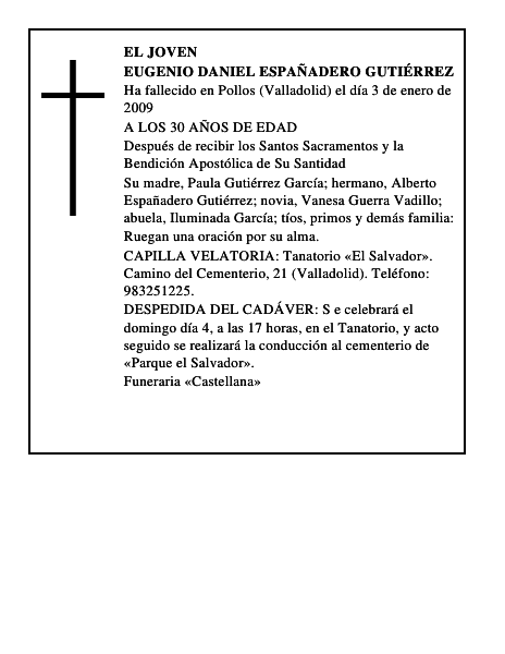 EUGENIO DANIEL ESPAÑADERO GUTIÉRREZ