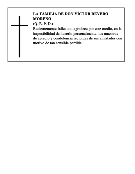 LA FAMILIA DE DON VÍCTOR REYERO MORENO