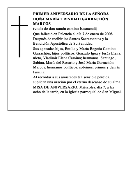 DOÑA MARÍA TRINIDAD GARRACHÓN MARCOS