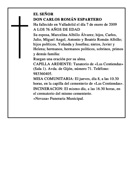 DON CARLOS ROMÁN ESPARTERO