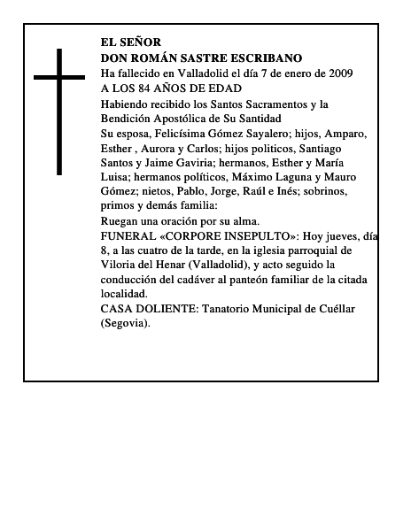 DON ROMÁN SASTRE ESCRIBANO