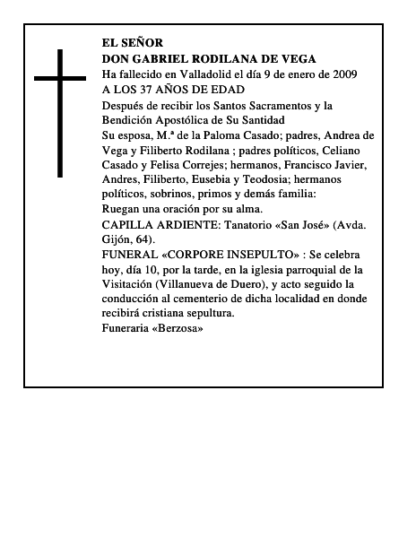 DON GABRIEL RODILANA DE VEGA