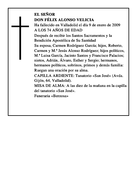 DON FÉLIX ALONSO VELICIA