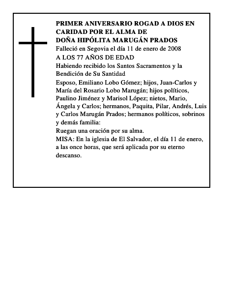 DOÑA HIPÓLITA MARUGÁN PRADOS