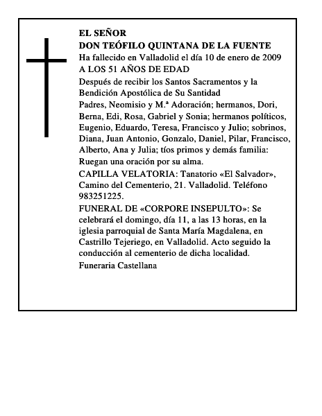 DON TEÓFILO QUINTANA DE LA FUENTE