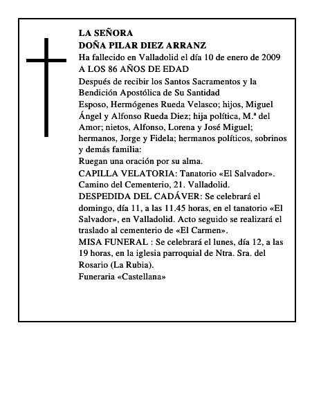 DOÑA PILAR DIEZ ARRANZ