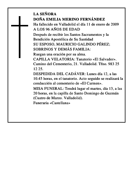 DOÑA EMILIA MERINO FERNÁNDEZ