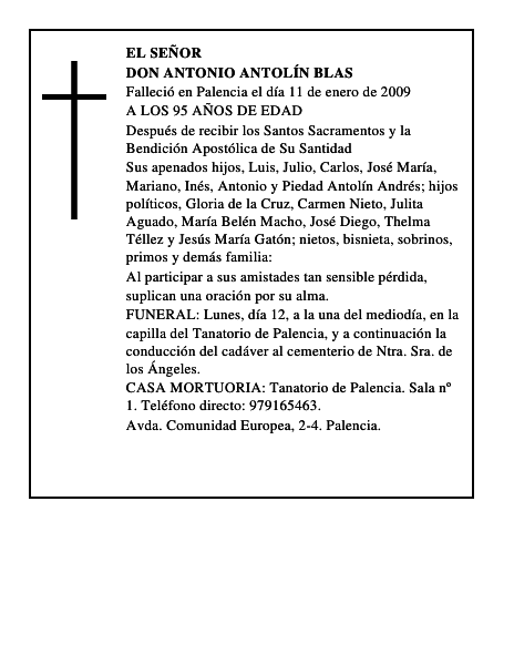 DON ANTONIO ANTOLÍN BLAS